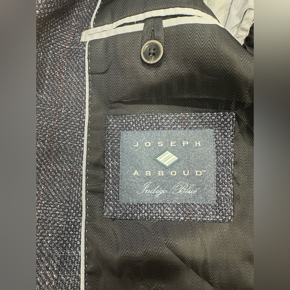 Joseph Abboud E. Thomas Men’s Blazer “Indigo Blue” Size 46 Long- wool linen silk - Picture 4 of 8